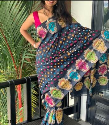 SOUTH SILK SAREE WITH DIGITAL PRINT