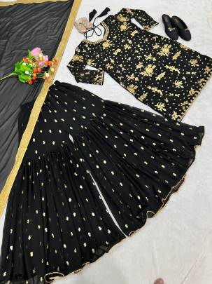 Black sharara suit