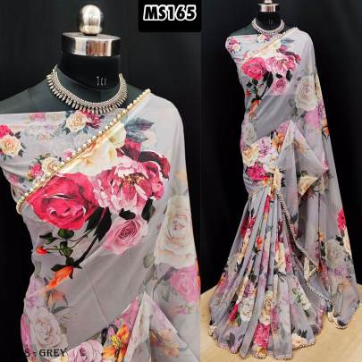 FLORAL  GEORGETTE SAREE