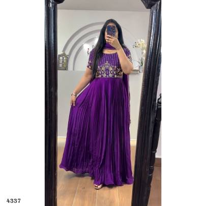 VIOLET GOWN WITH DUPATTA