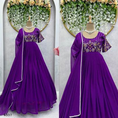 VIOLET GOWN WITH DUPATTA