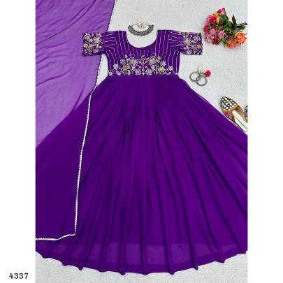 VIOLET GOWN WITH DUPATTA